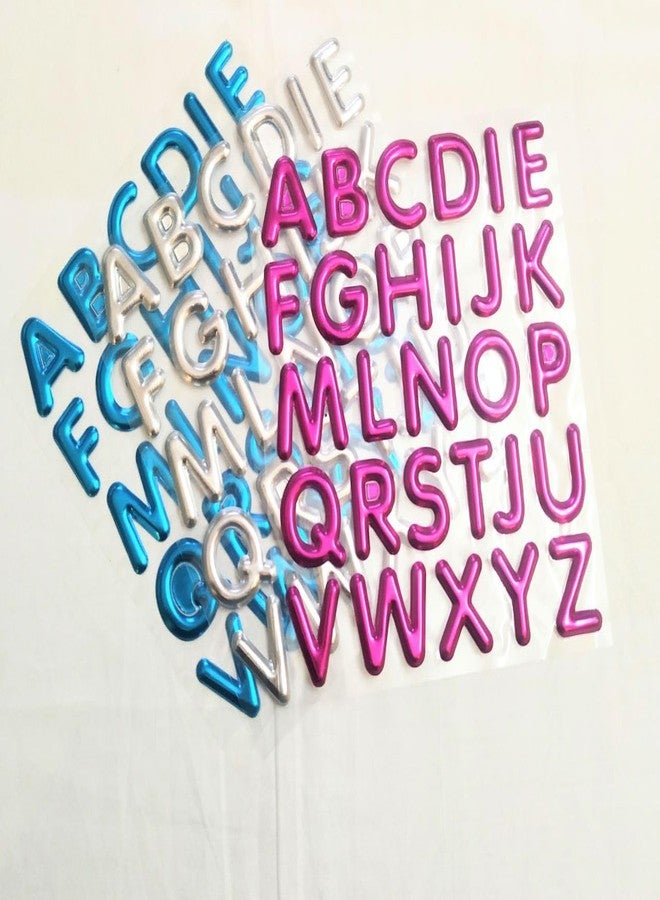 Brikshi 3D Metallic Colored Alphabet Stickers Multi-Color Decorative Stickers for Crafts,DIY, and Scrapbooking Projects (Set of 1) - Image 2